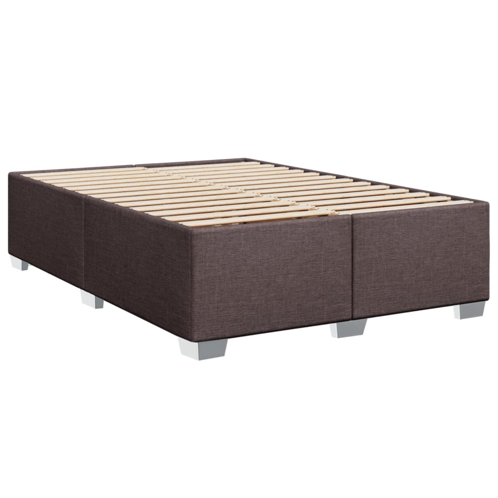 Giroletto a Molle con Materasso Marrone Scuro 140x200cm Tessuto