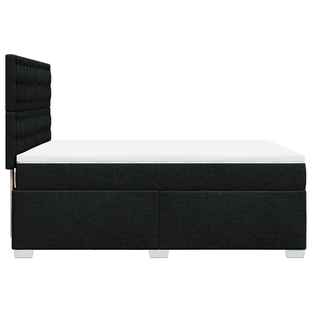 Giroletto a Molle con Materasso Nero 140x200 cm in Tessuto