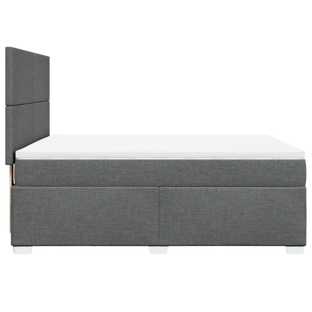 Giroletto a Molle con Materasso Grigio Scuro 160x200 cm Tessuto