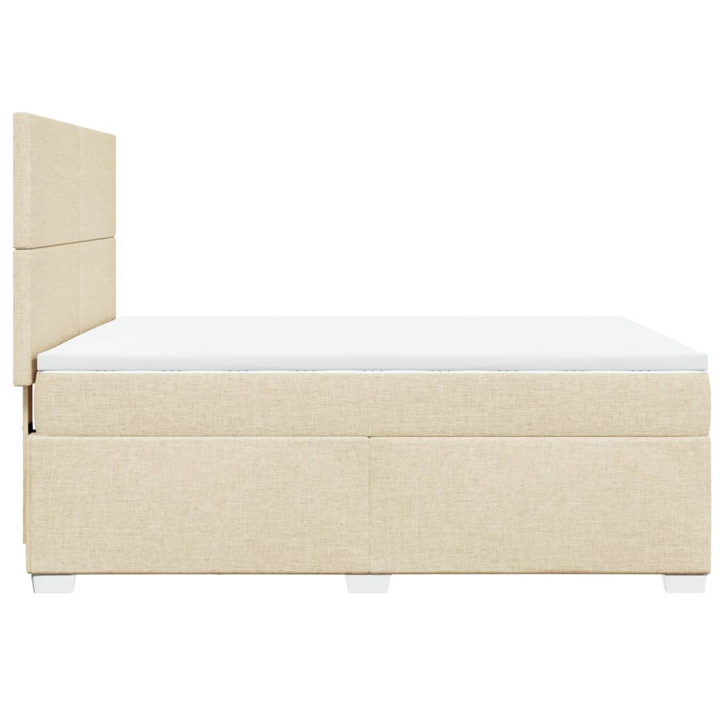 Giroletto a Molle con Materasso Crema 160x200 cm in Tessuto