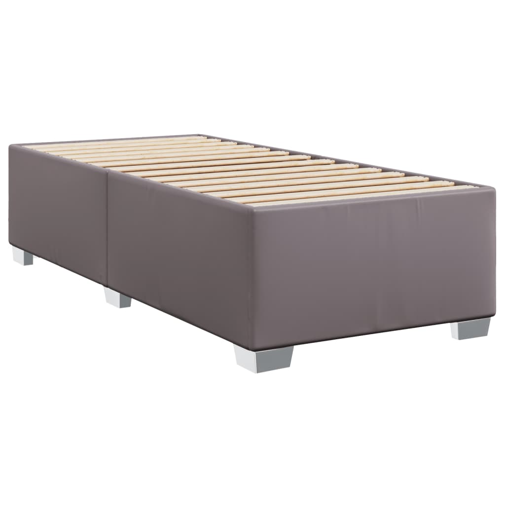 Giroletto a Molle con Materasso Grgio 90x200 cm in Similpelle
