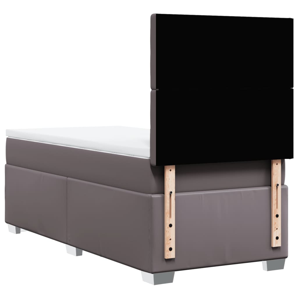 Giroletto a Molle con Materasso Grgio 90x200 cm in Similpelle