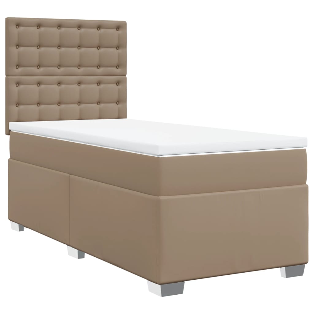 Giroletto a Molle con Materasso Cappuccino 90x200 cm Similpelle