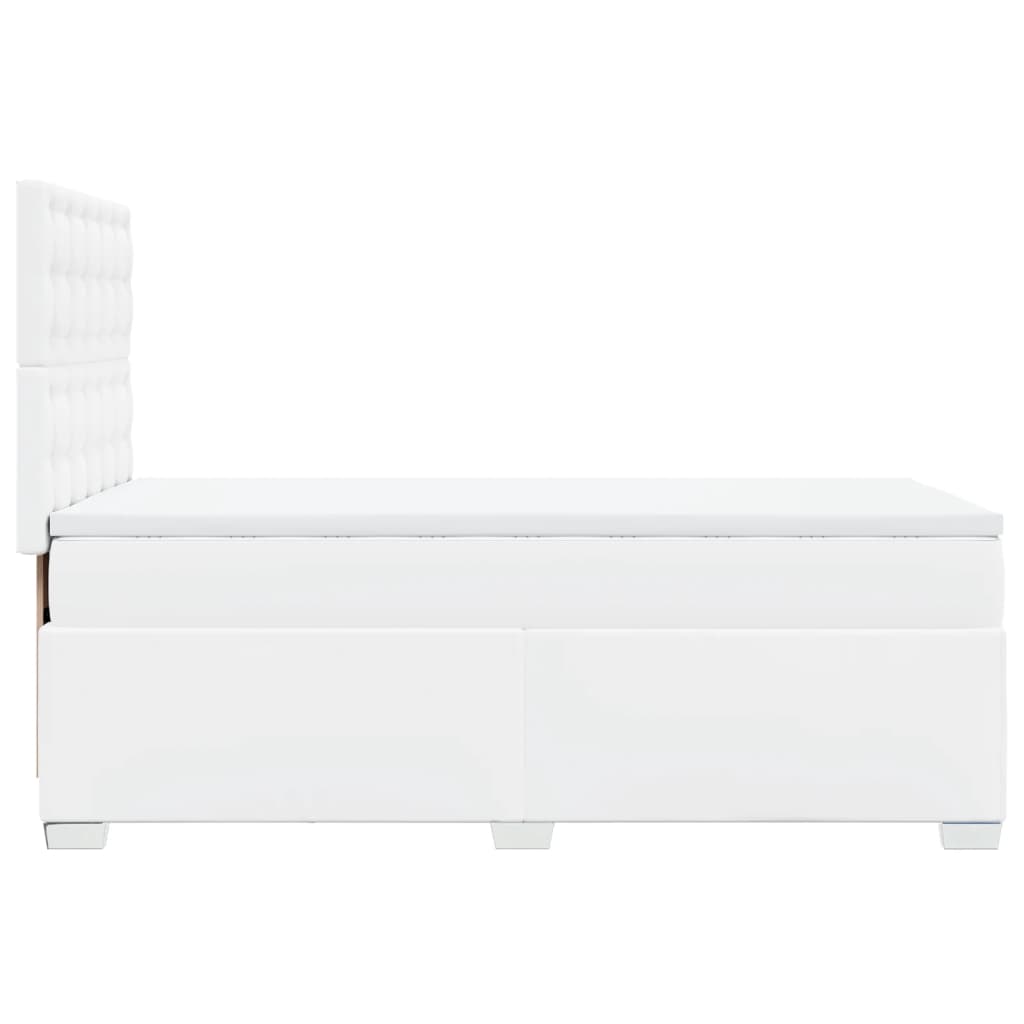 Giroletto a Molle con Materasso Bianco 100x200 cm in Similpelle