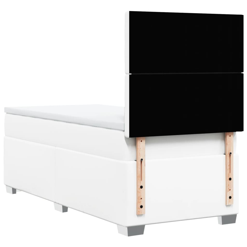 Giroletto a Molle con Materasso Bianco 100x200 cm in Similpelle