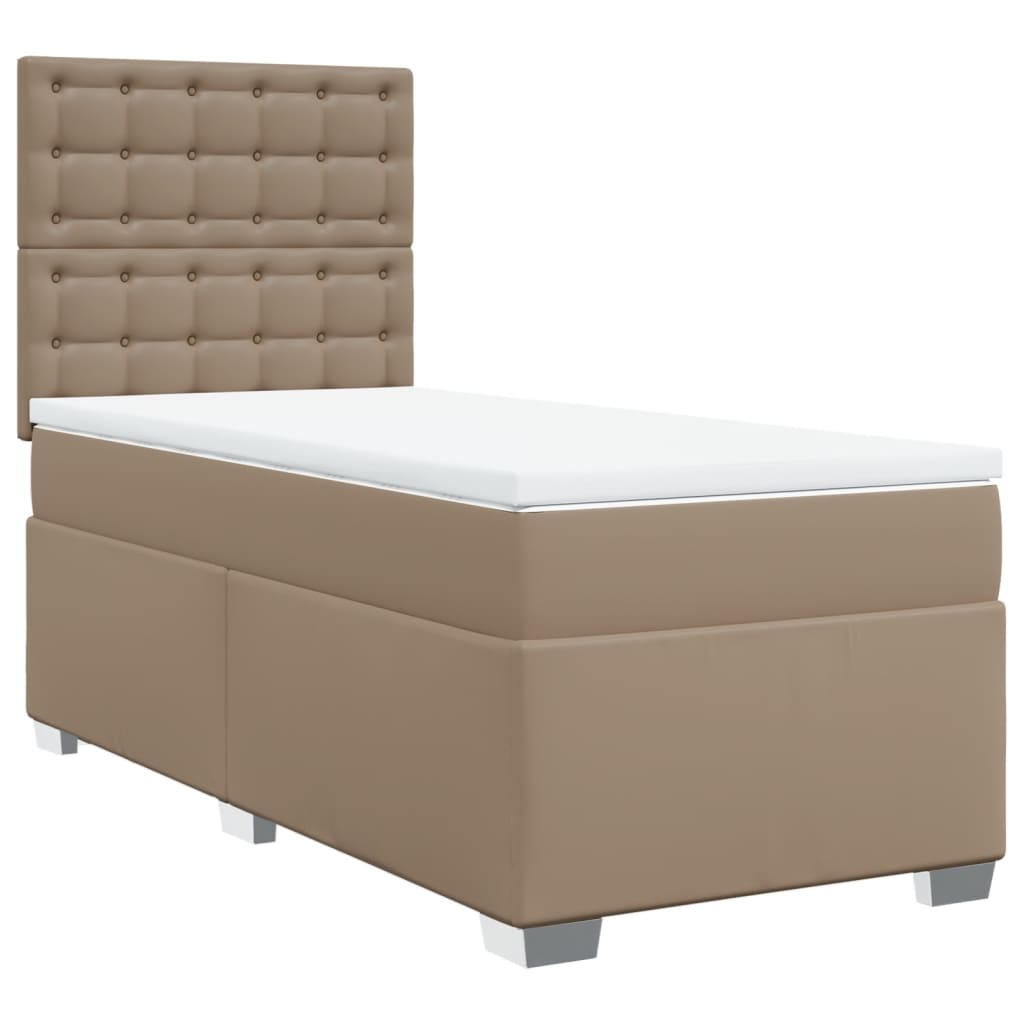 Giroletto a Molle con Materasso Cappuccino 100x200cm Similpelle