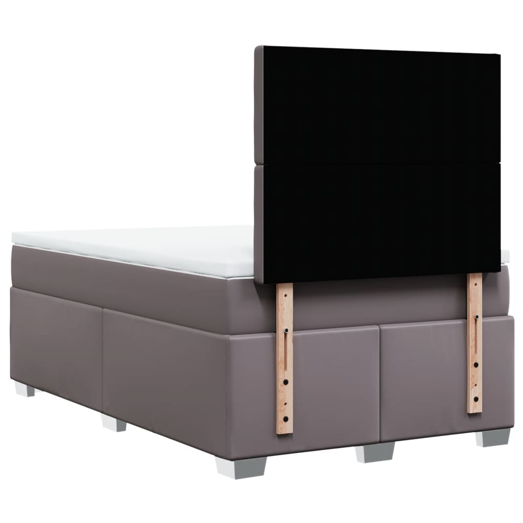 Giroletto a Molle con Materasso Grigio 120x200 cm in Similpelle