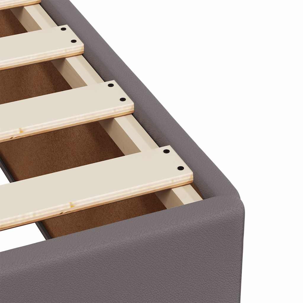 Giroletto a Molle con Materasso Grigio 140x190 cm in Similpelle - homemem39