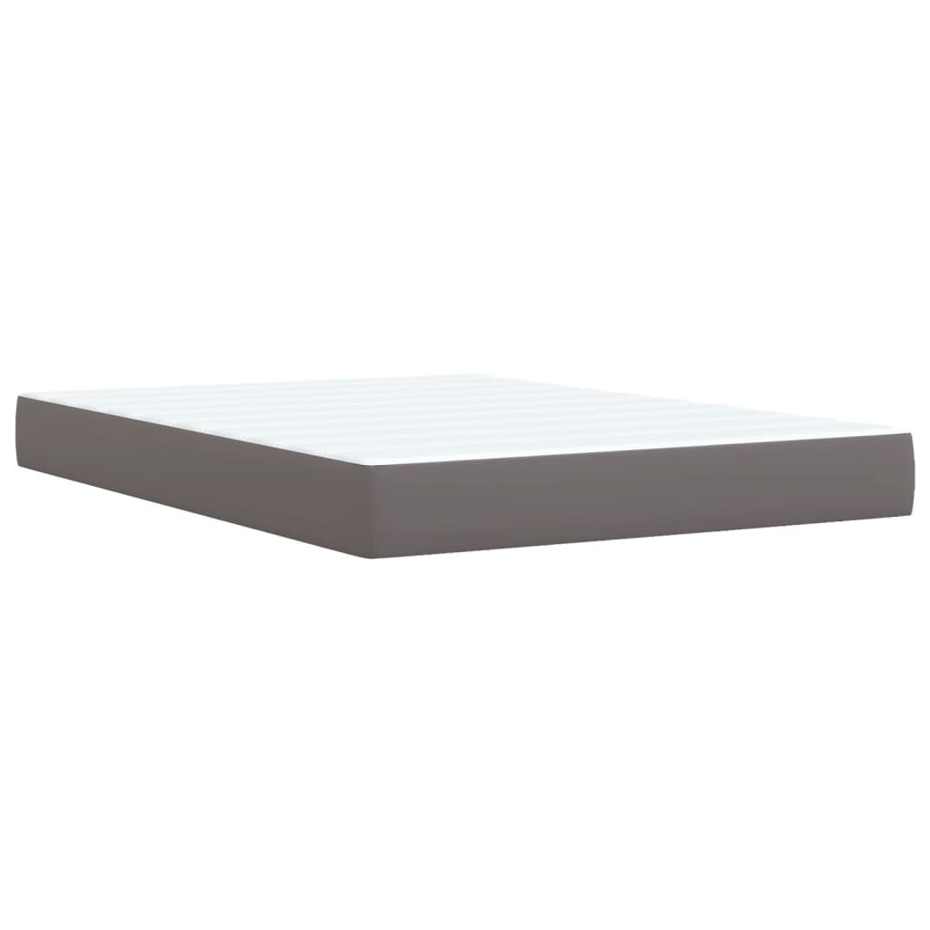 Giroletto a Molle con Materasso Grigio 140x200 cm in Similpelle