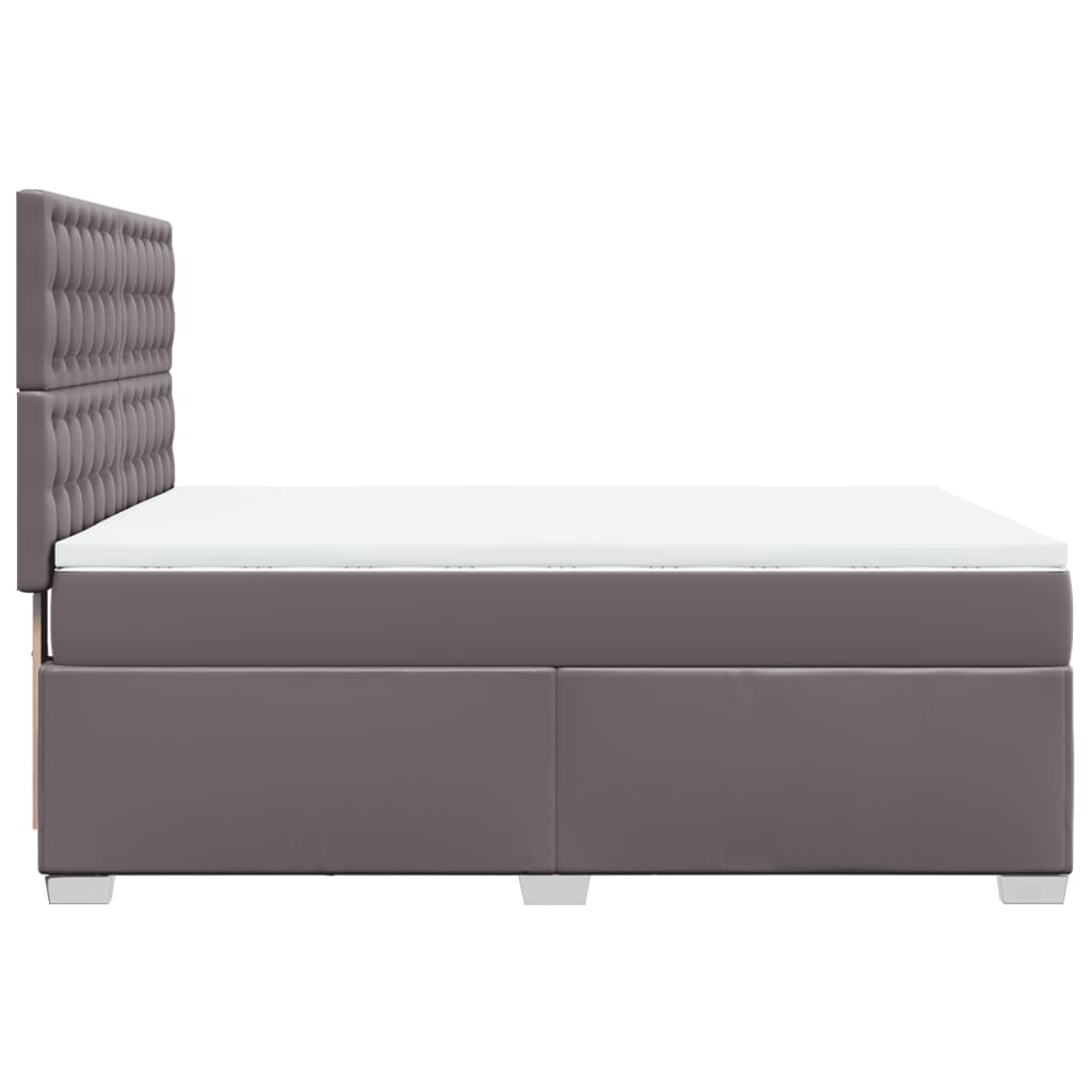 Giroletto a Molle con Materasso Grigio 140x200 cm in Similpelle