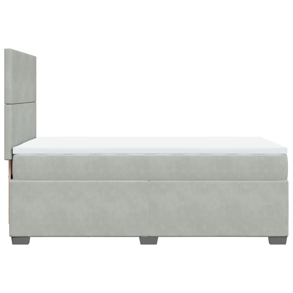 Giroletto a Molle con Materasso Grigio Chiaro 80x200 cm Velluto