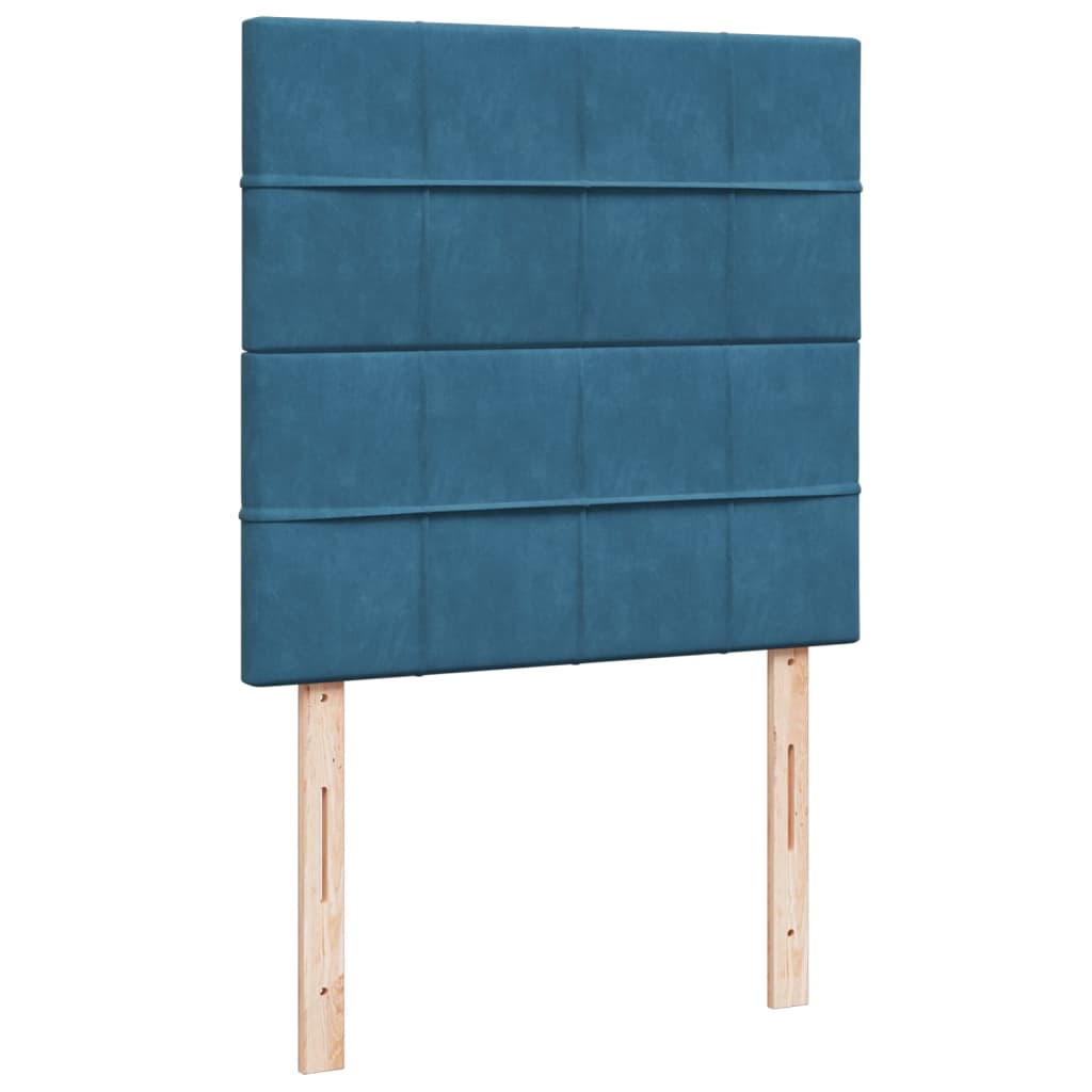 Giroletto a Molle con Materasso Blu 80x200 cm in Velluto