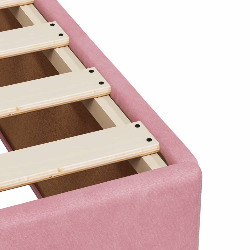 Giroletto a Molle con Materasso Rosa 80x200 cm in Velluto - homemem39