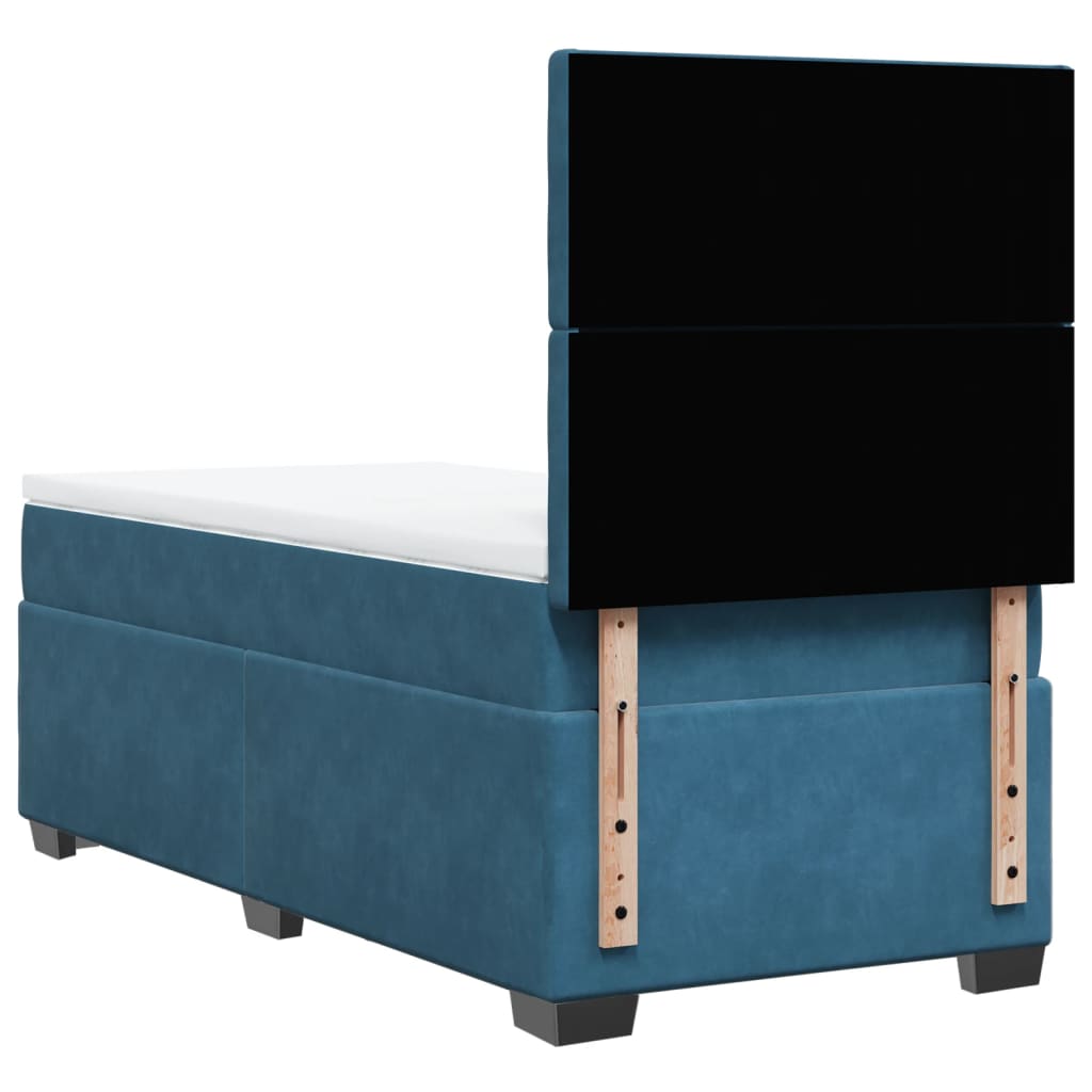 Giroletto a Molle con Materasso Blu 80x200 cm in Velluto
