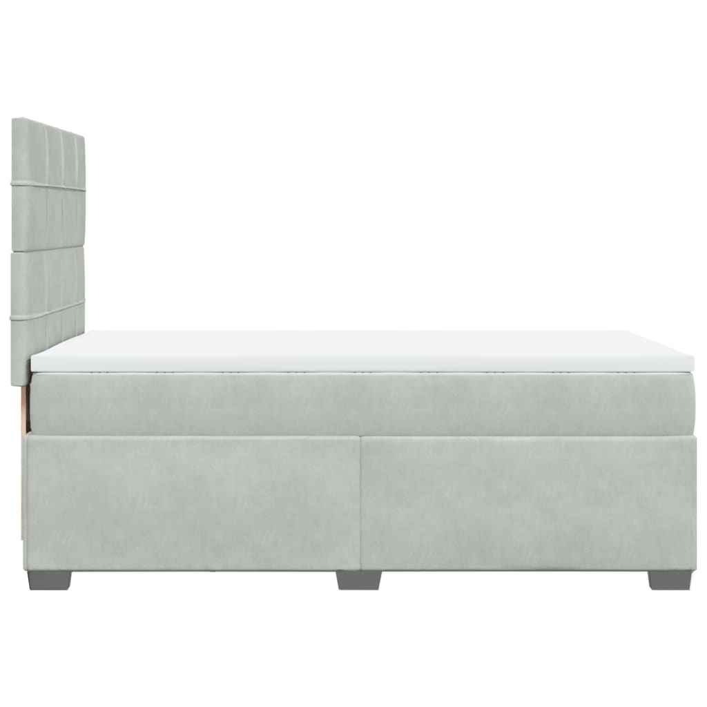 Giroletto a Molle con Materasso Grigio Chiaro 90x190 cm Velluto