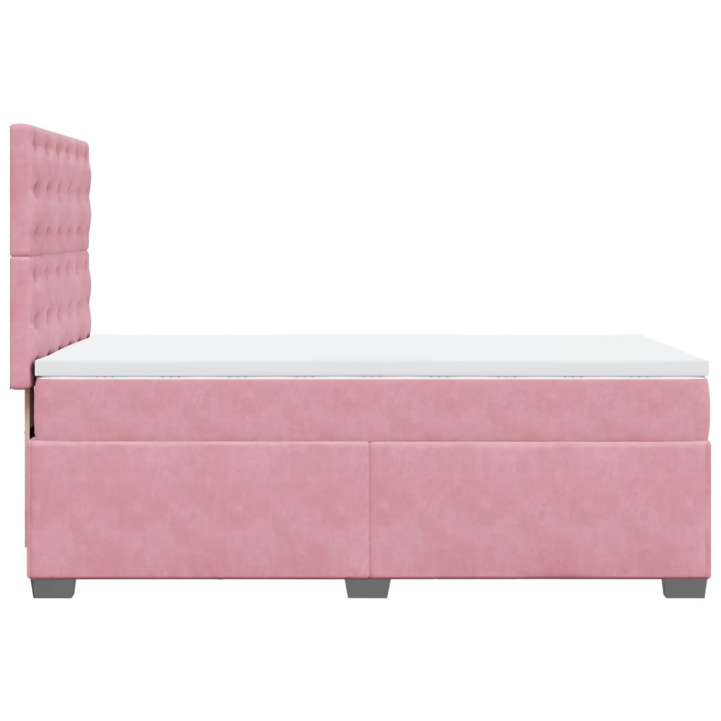 Giroletto a Molle con Materasso Rosa 90x190 cm in Velluto