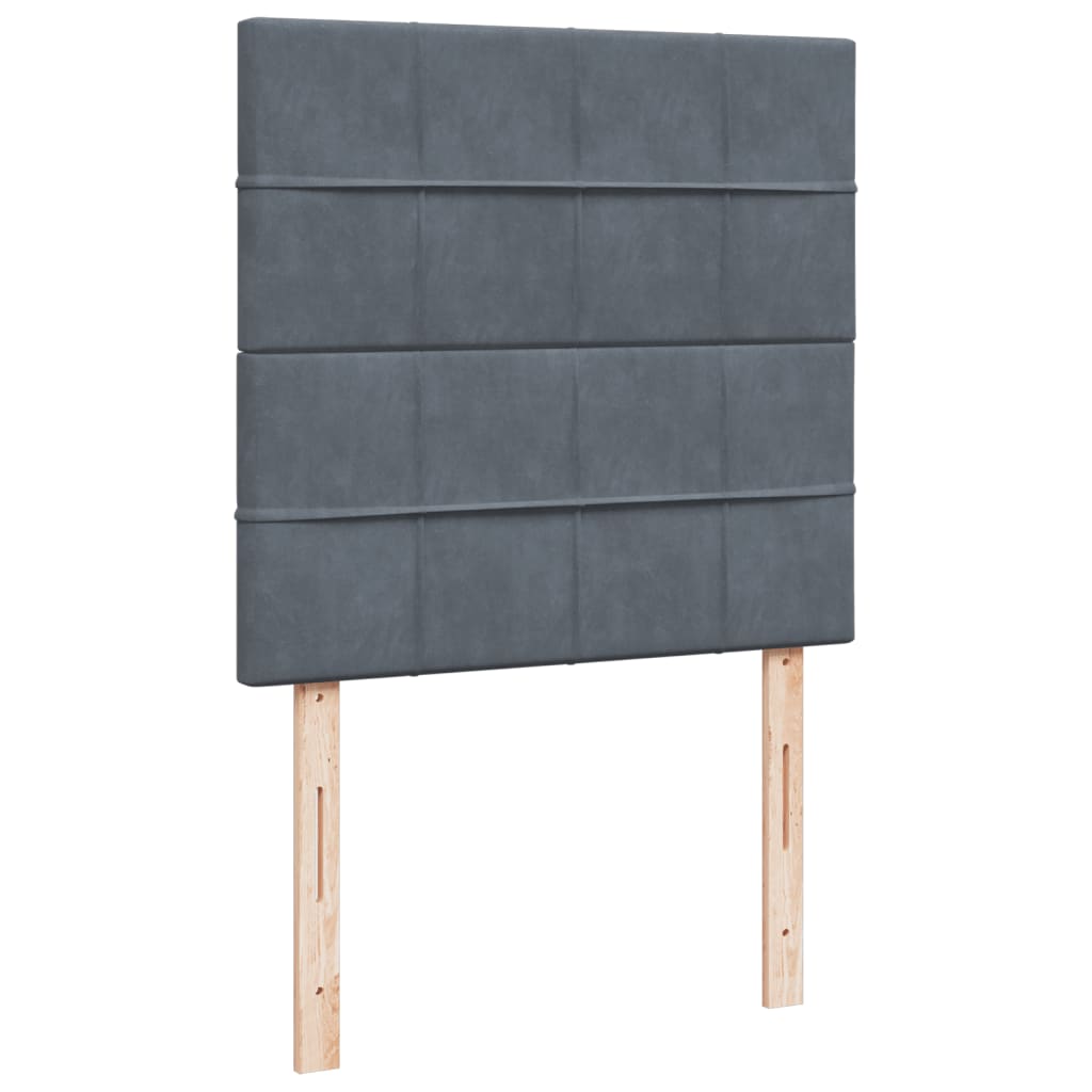 Giroletto a Molle con Materasso Grigio Scuro 90x200 cm Velluto