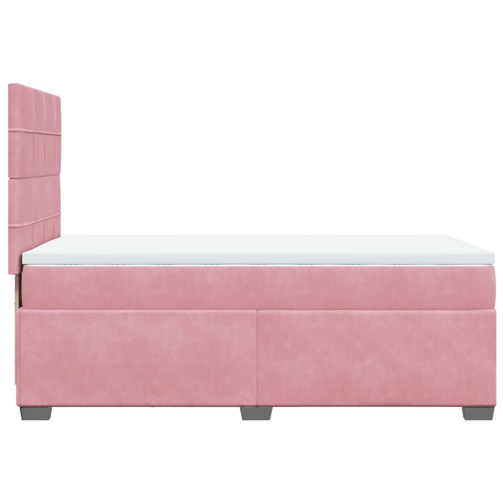 Giroletto a Molle con Materasso Rosa 90x200 cm in Velluto
