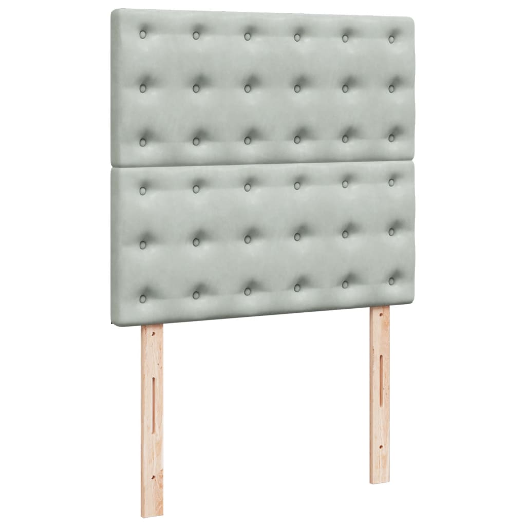 Giroletto a Molle con Materasso Grigio Chiaro 90x200 cm Velluto