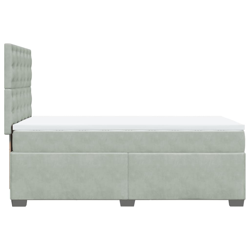 Giroletto a Molle con Materasso Grigio Chiaro 90x200 cm Velluto