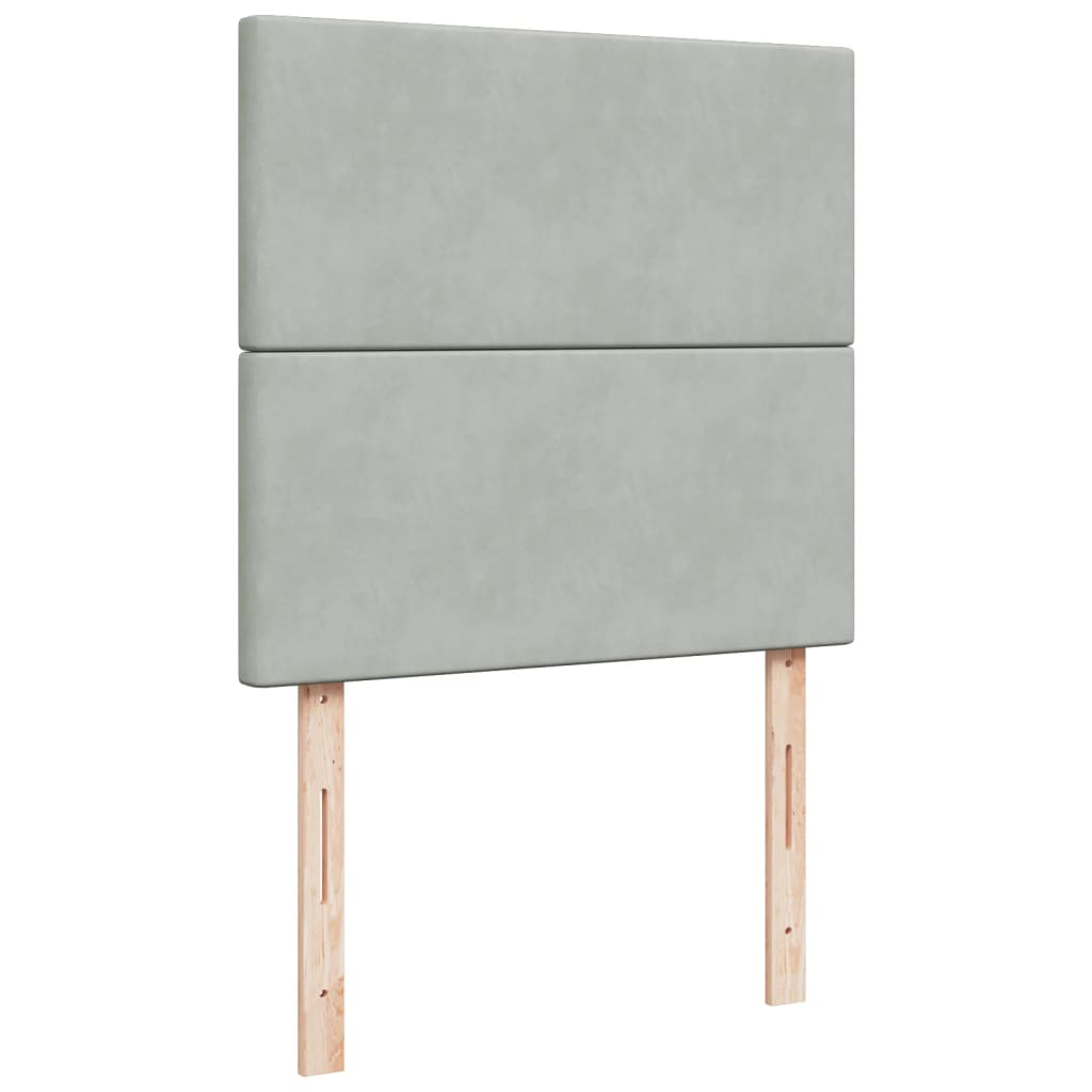 Giroletto a Molle con Materasso Grigio Chiaro 100x200cm Velluto