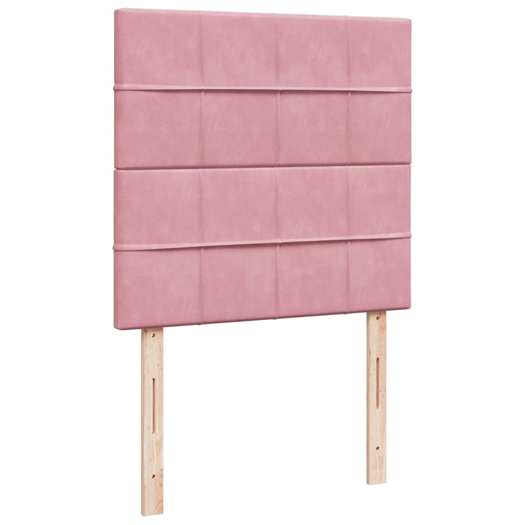 Giroletto a Molle con Materasso Rosa 100x200 cm in Velluto