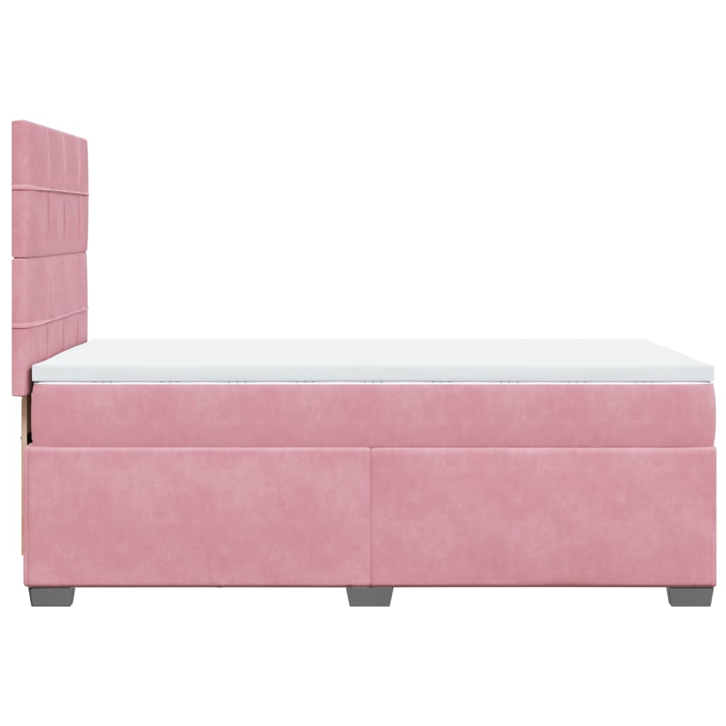 Giroletto a Molle con Materasso Rosa 100x200 cm in Velluto