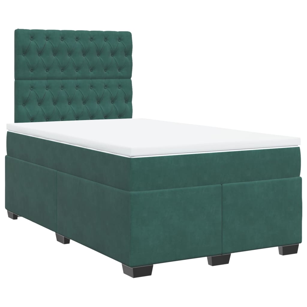 Giroletto a Molle con Materasso Verde Scuro 120x190 cm Velluto - homemem39