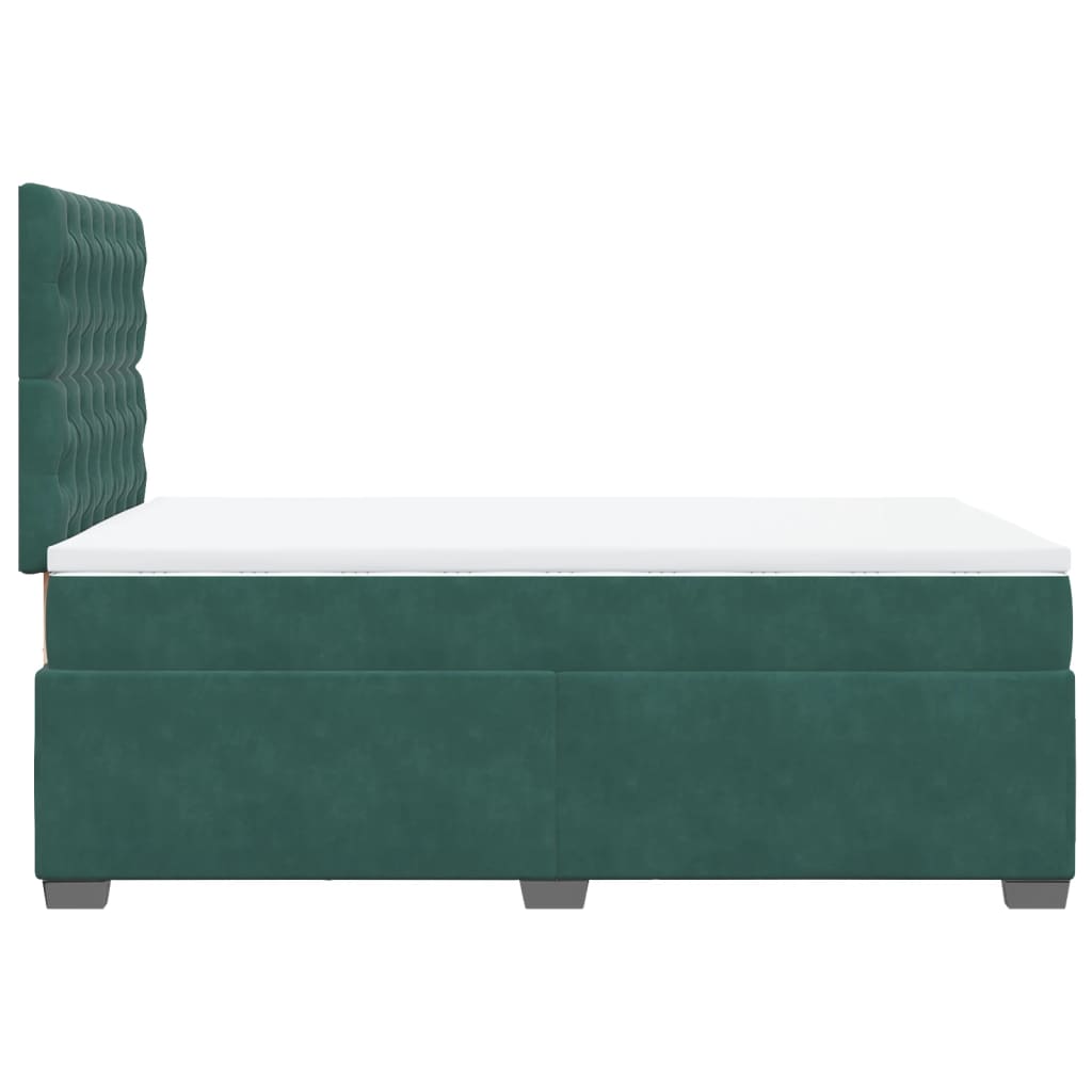 Giroletto a Molle con Materasso Verde Scuro 120x190 cm Velluto - homemem39