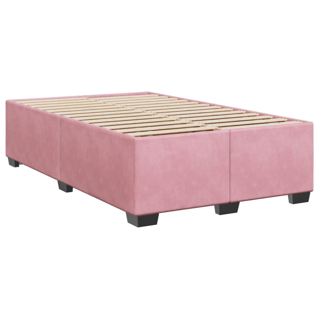 Giroletto a Molle con Materasso Rosa 120x190 cm in Velluto