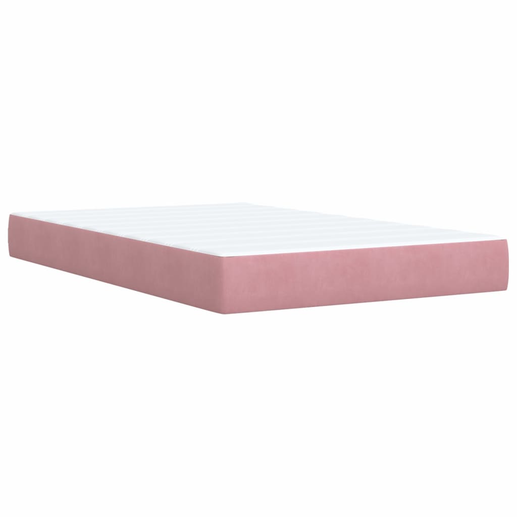 Giroletto a Molle con Materasso Rosa 120x190 cm in Velluto