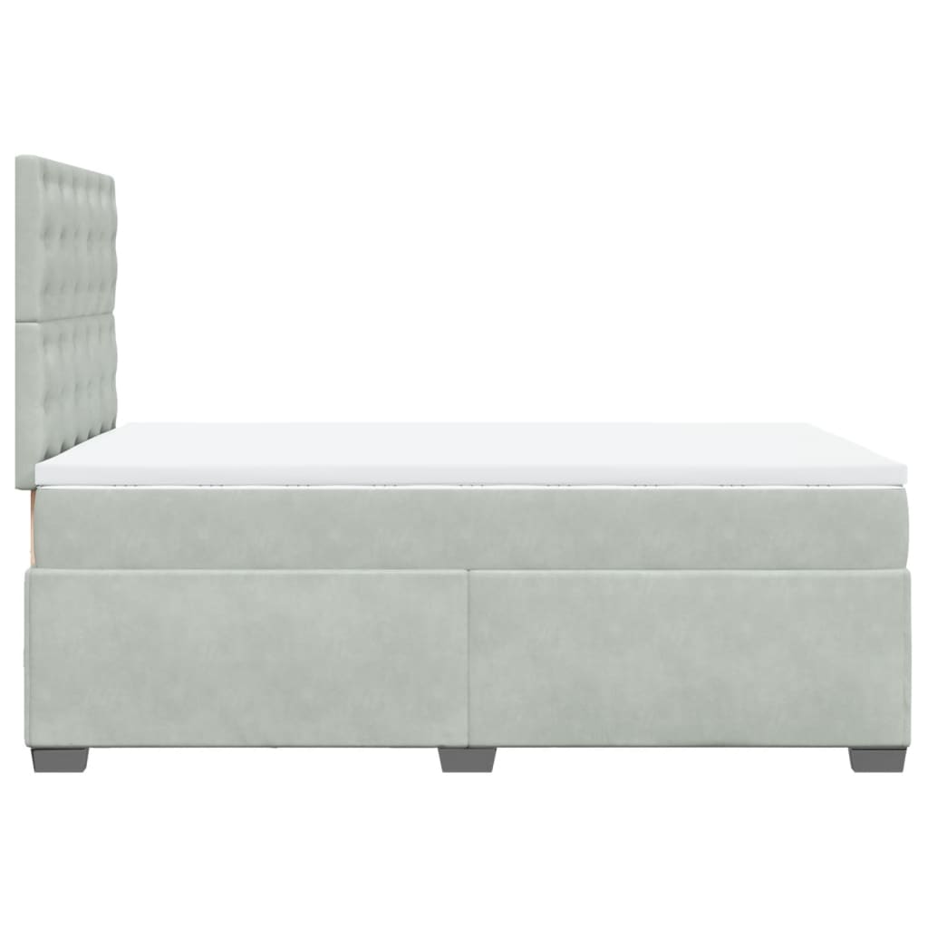 Giroletto a Molle con Materasso Grigio Chiaro 120x190cm Velluto