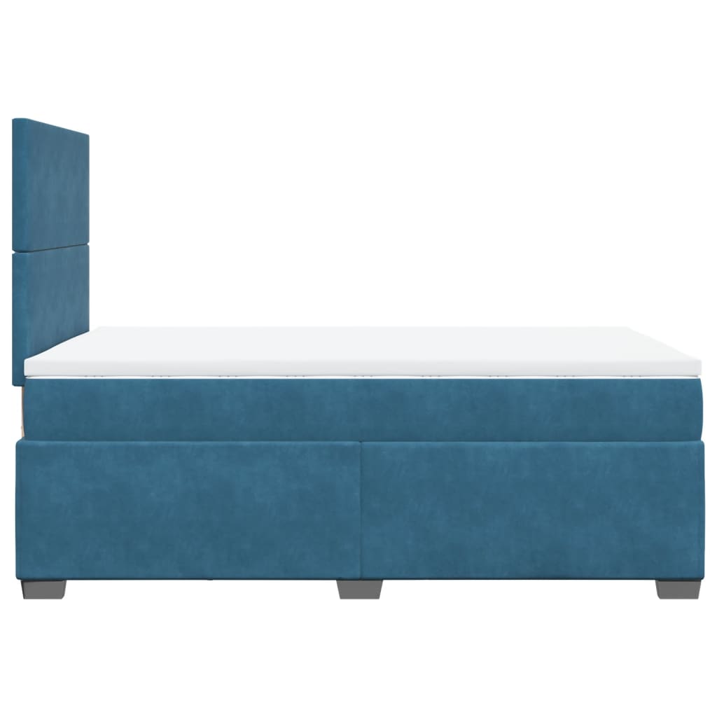 Giroletto a Molle con Materasso Blu 120x200 cm in Velluto