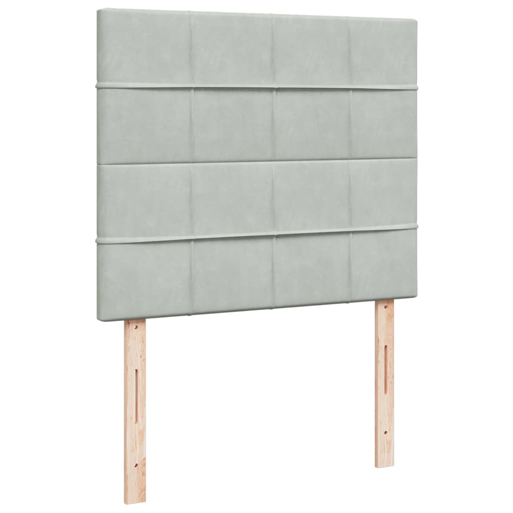 Giroletto a Molle con Materasso Grigio Chiaro 120x200cm Velluto