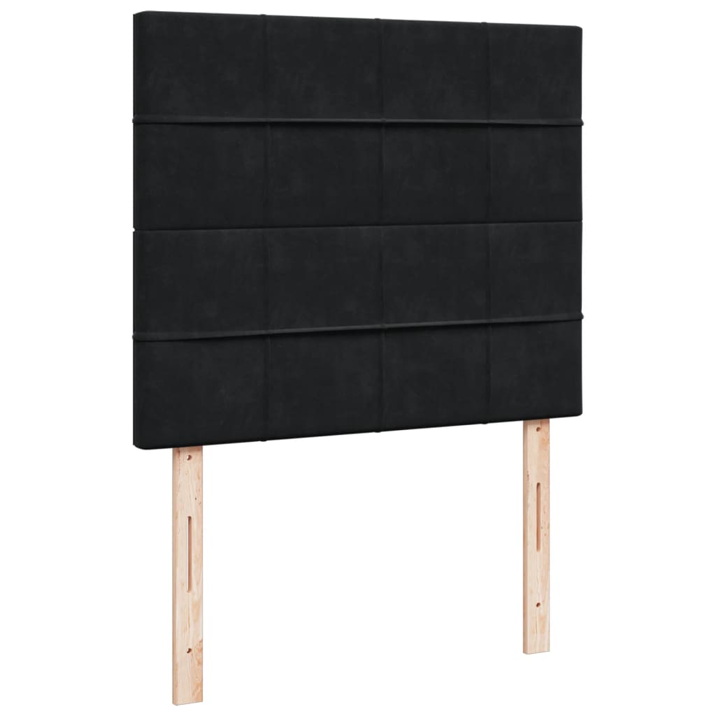 Giroletto a Molle con Materasso Nero 120x200 cm in Velluto
