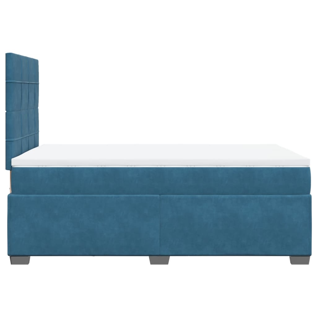 Giroletto a Molle con Materasso Blu 120x200 cm in Velluto