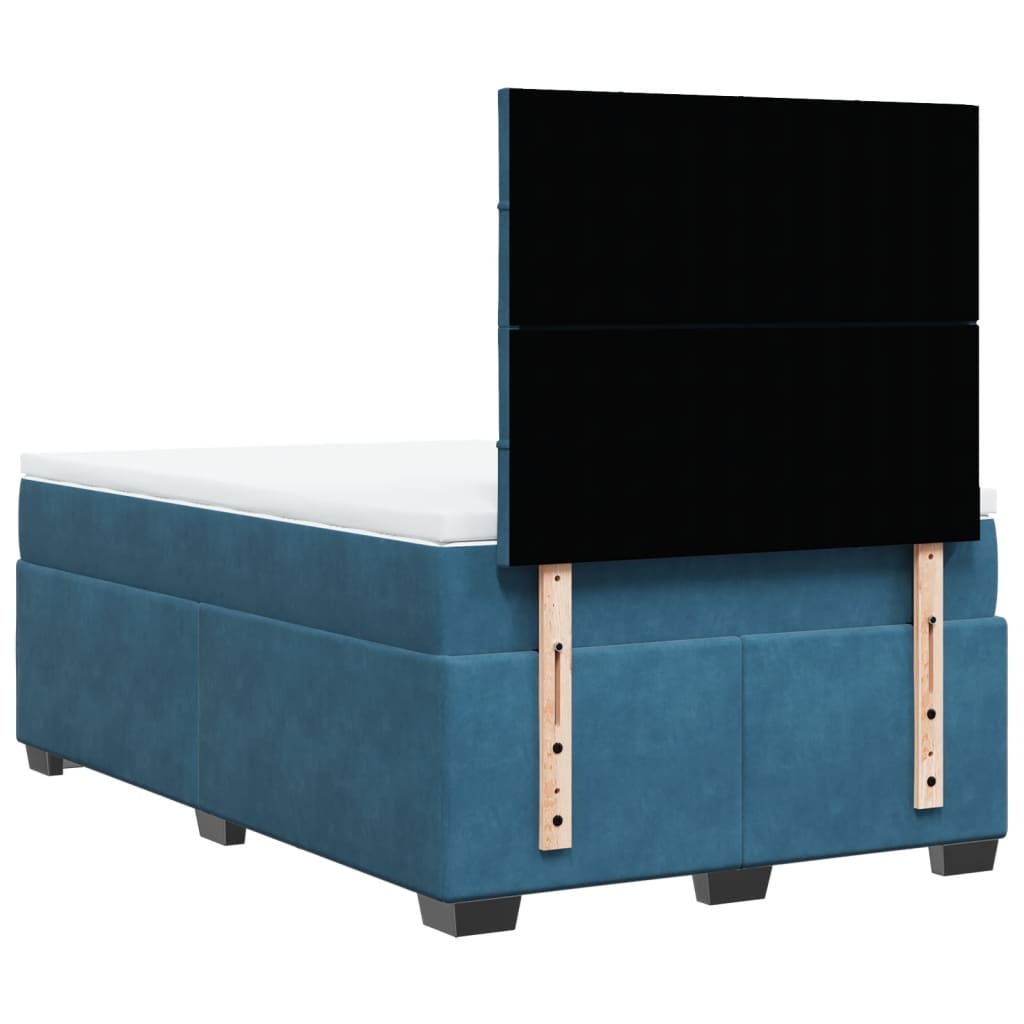Giroletto a Molle con Materasso Blu 120x200 cm in Velluto