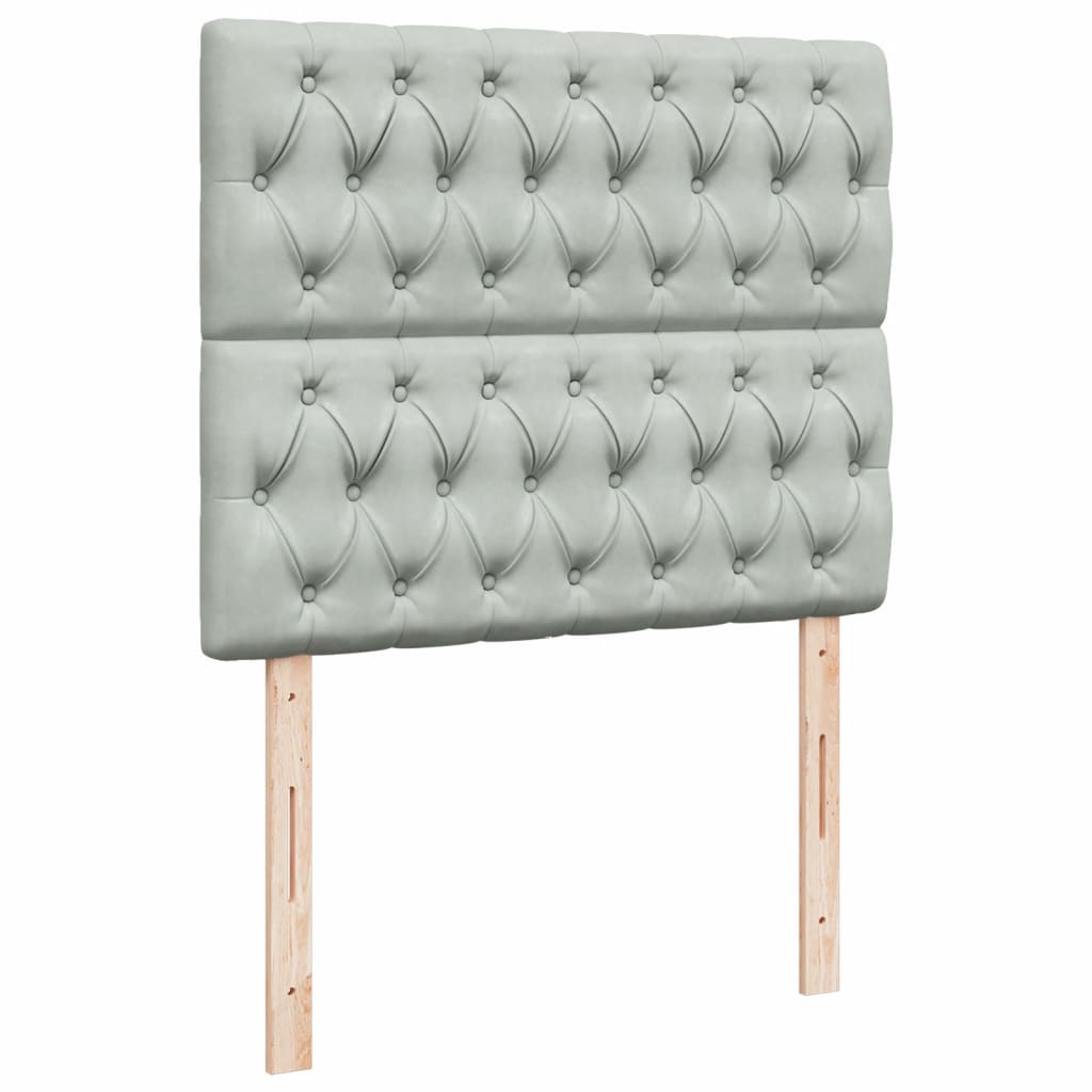 Giroletto a Molle con Materasso Grigio Chiaro 120x200cm Velluto