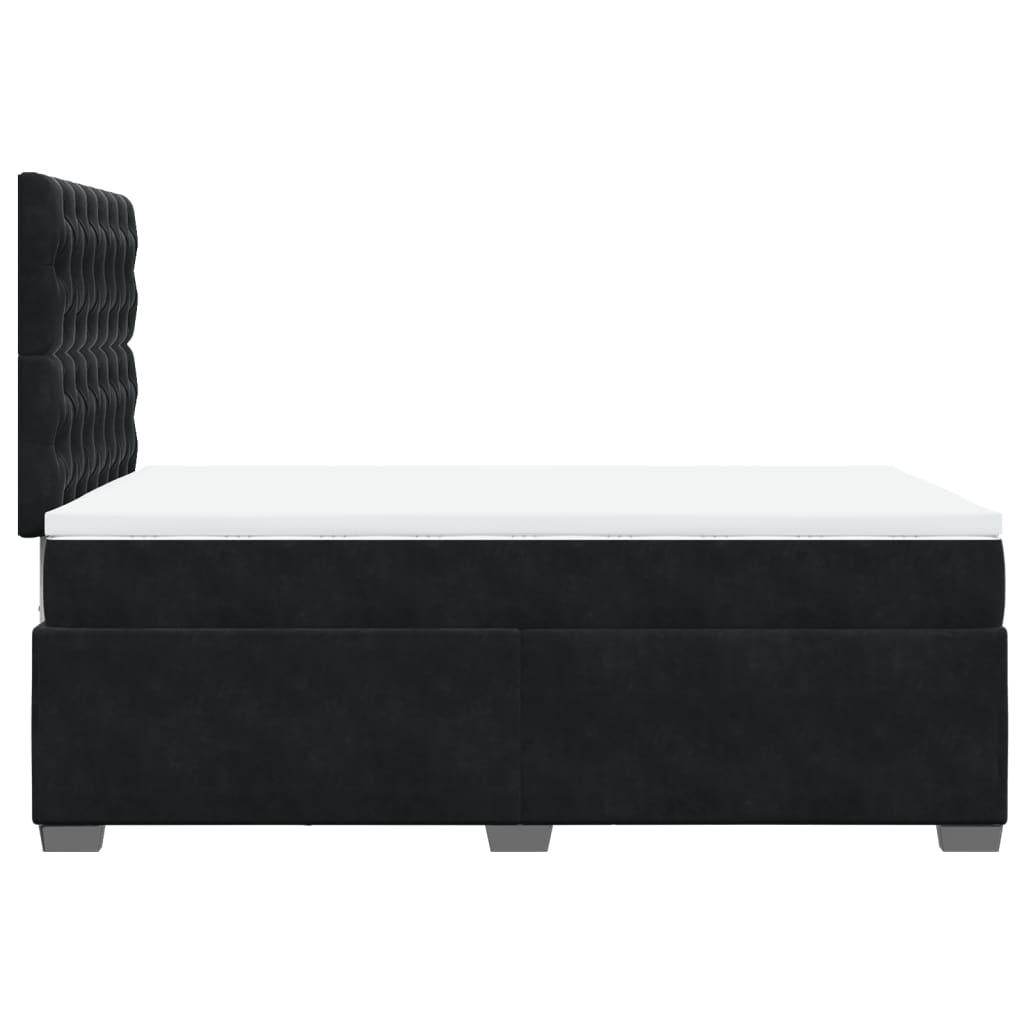 Giroletto a Molle con Materasso Nero 120x200 cm in Velluto