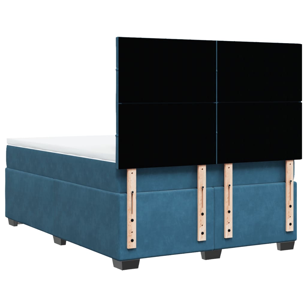 Giroletto a Molle con Materasso Blu 140x190 cm in Velluto