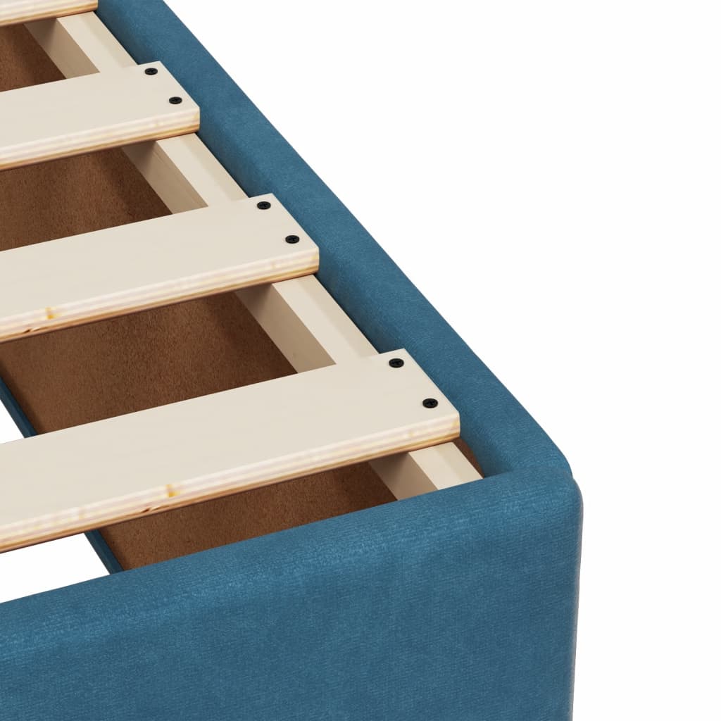 Giroletto a Molle con Materasso Blu 140x190 cm in Velluto