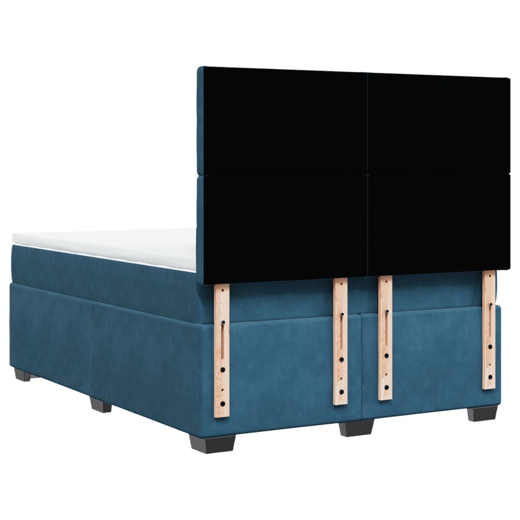 Giroletto a Molle con Materasso Blu 140x190 cm in Velluto