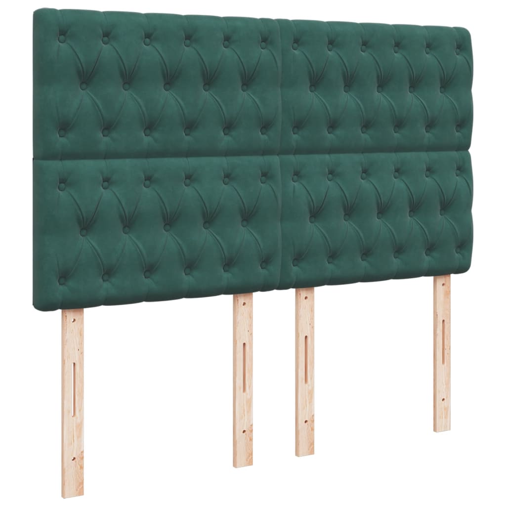 Giroletto a Molle con Materasso Verde Scuro 160x200 cm Velluto