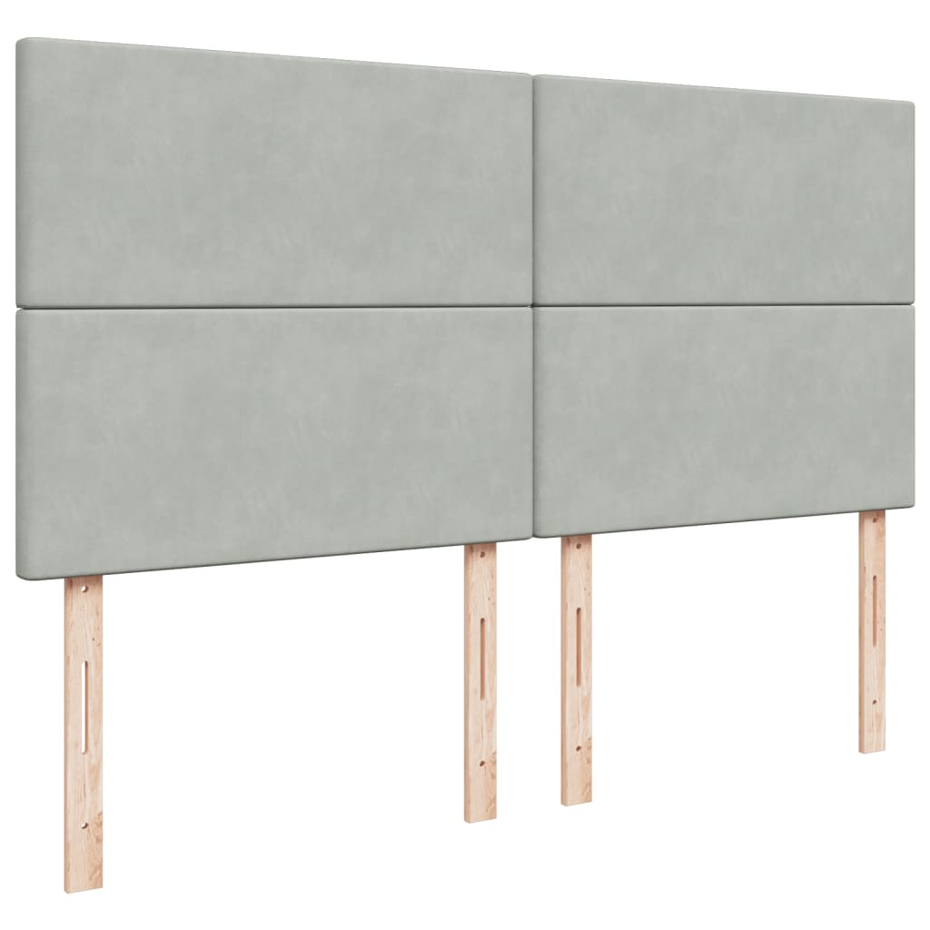 Giroletto a Molle con Materasso Grigio Chiaro 180x200cm Velluto