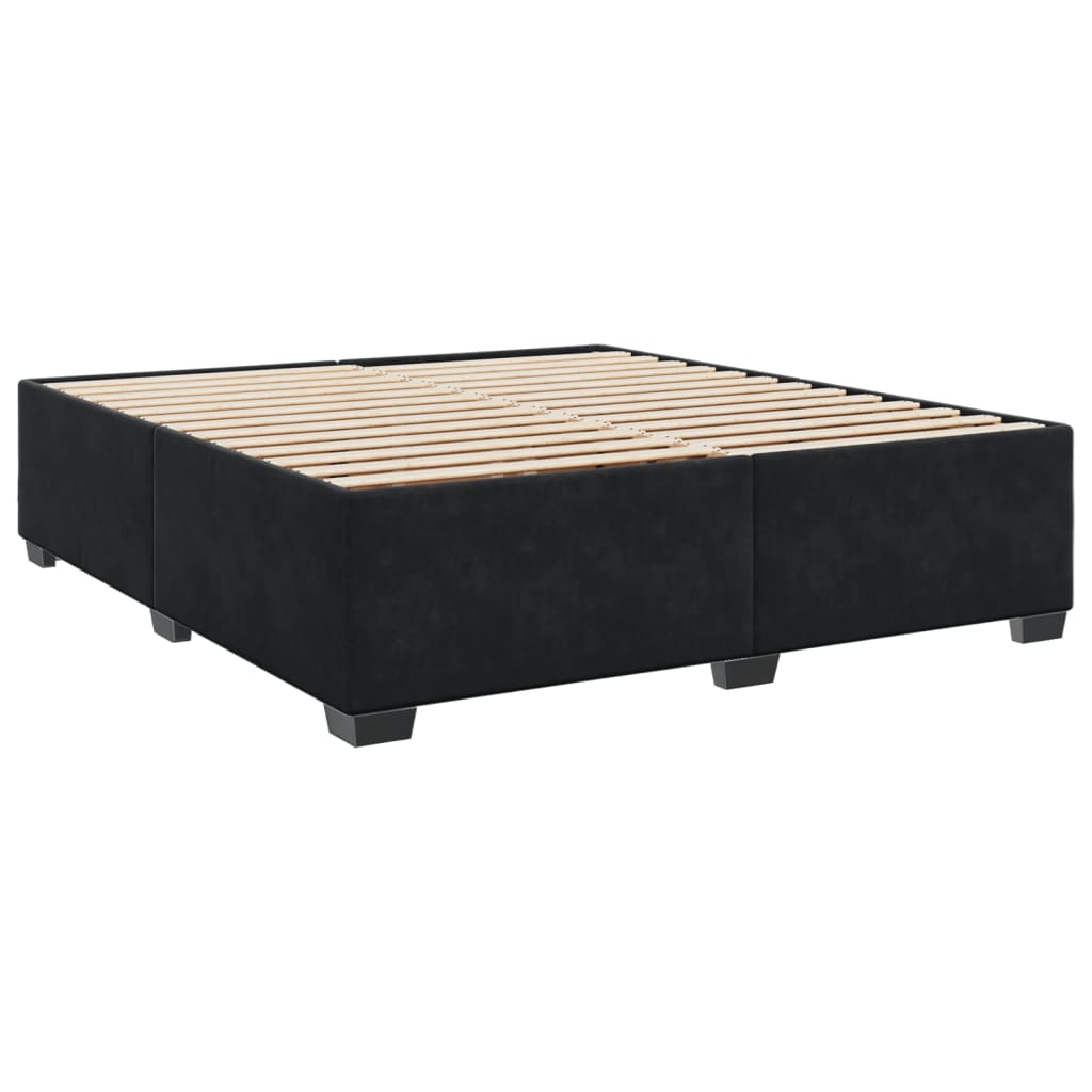 Giroletto a Molle con Materasso Nero 180x200 cm in Velluto