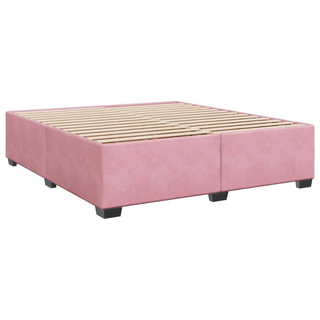 Giroletto a Molle con Materasso Rosa 180x200 cm in Velluto