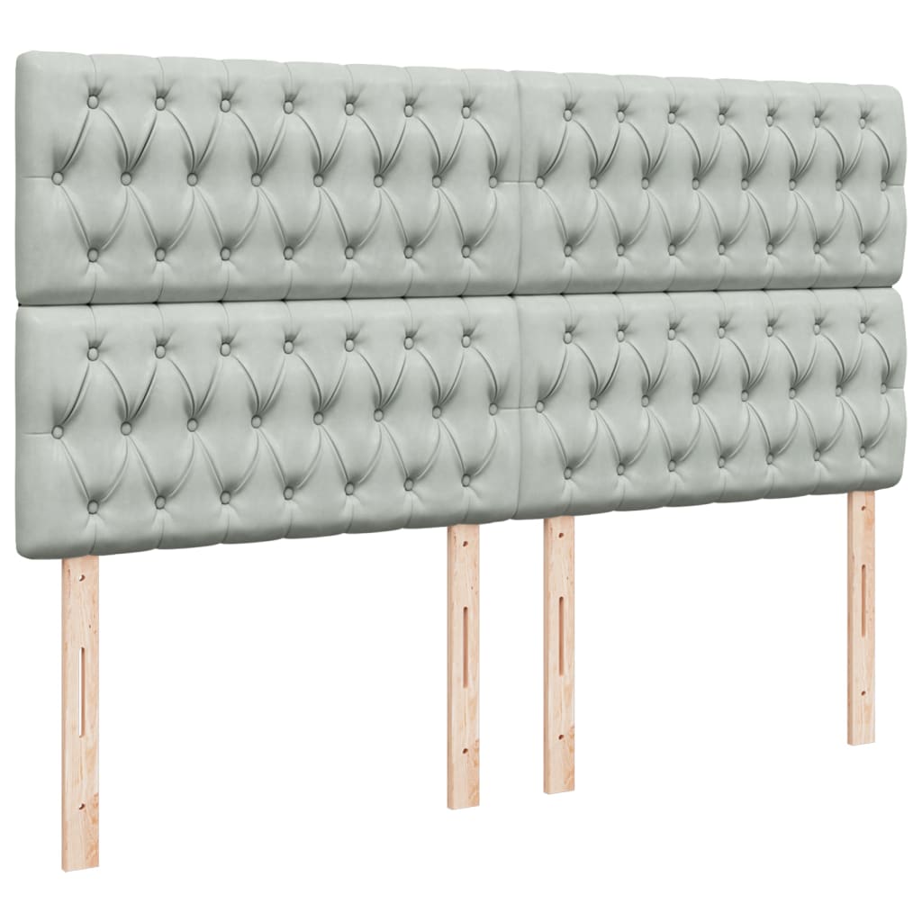 Giroletto a Molle con Materasso Grigio Chiaro 180x200cm Velluto