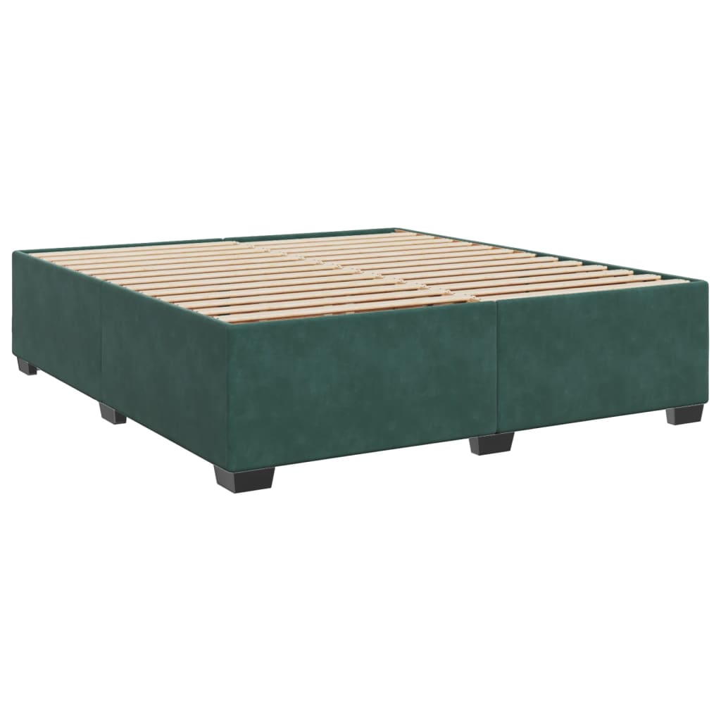 Giroletto a Molle con Materasso Verde Scuro 180x200 cm Velluto