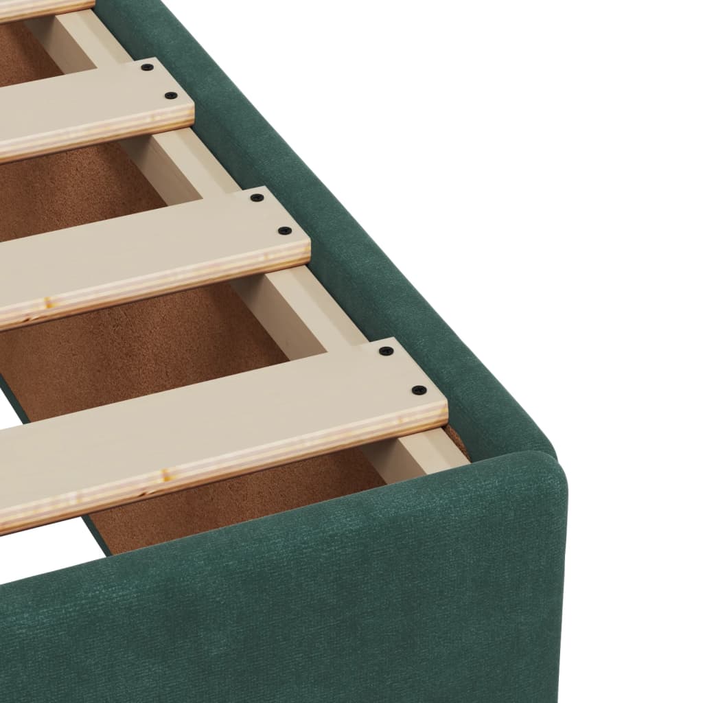 Giroletto a Molle con Materasso Verde Scuro 180x200 cm Velluto