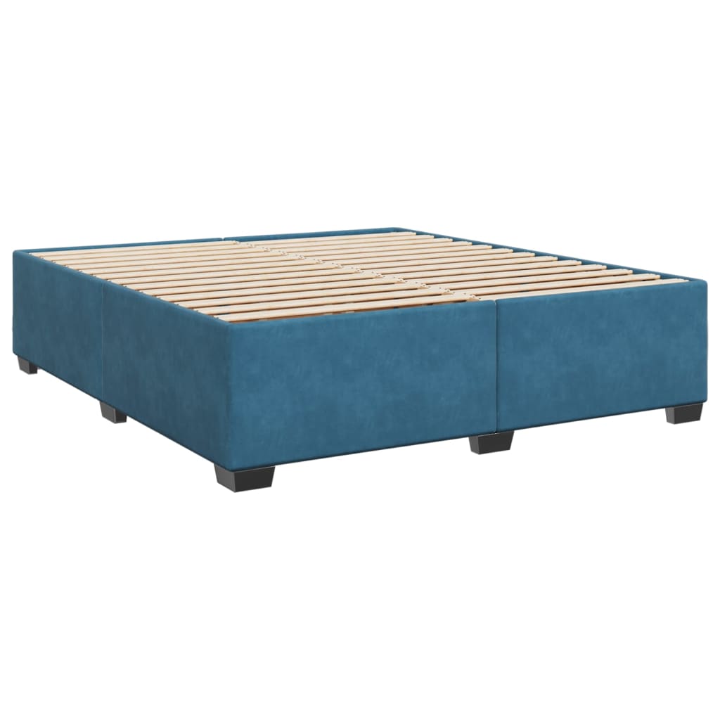 Giroletto a Molle con Materasso Blu 180x200 cm in Velluto